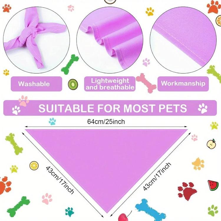 Bulk Sublimation Dog Bandanas Set - Washable & Adjustable Triangle Bibs for Pets