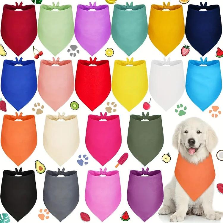 Bulk Sublimation Dog Bandanas Set - Washable & Adjustable Triangle Bibs for Pets